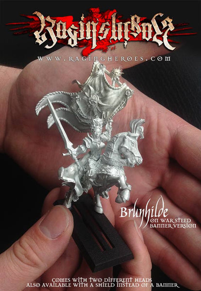 Brunhilde à Cheval avec Grande Bannière